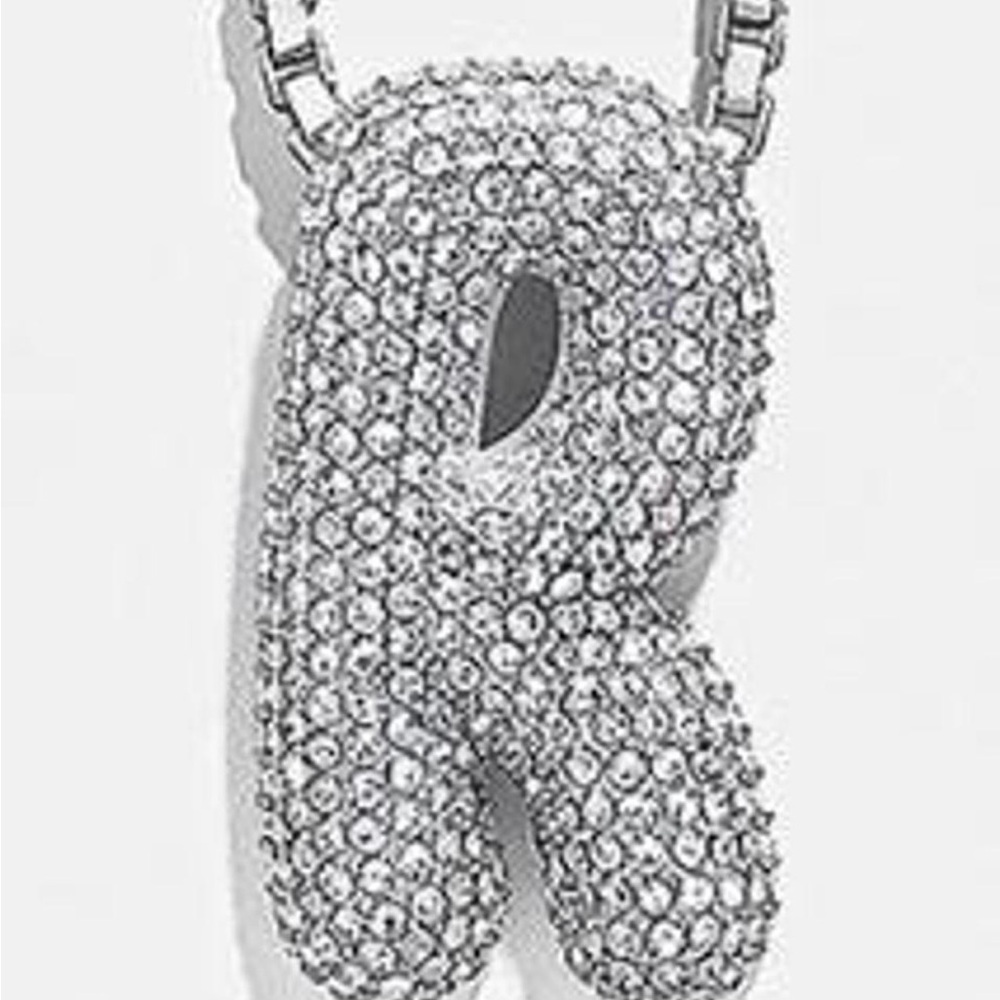 BaubleBar Bubble Initial Necklace - Silver/Pavé